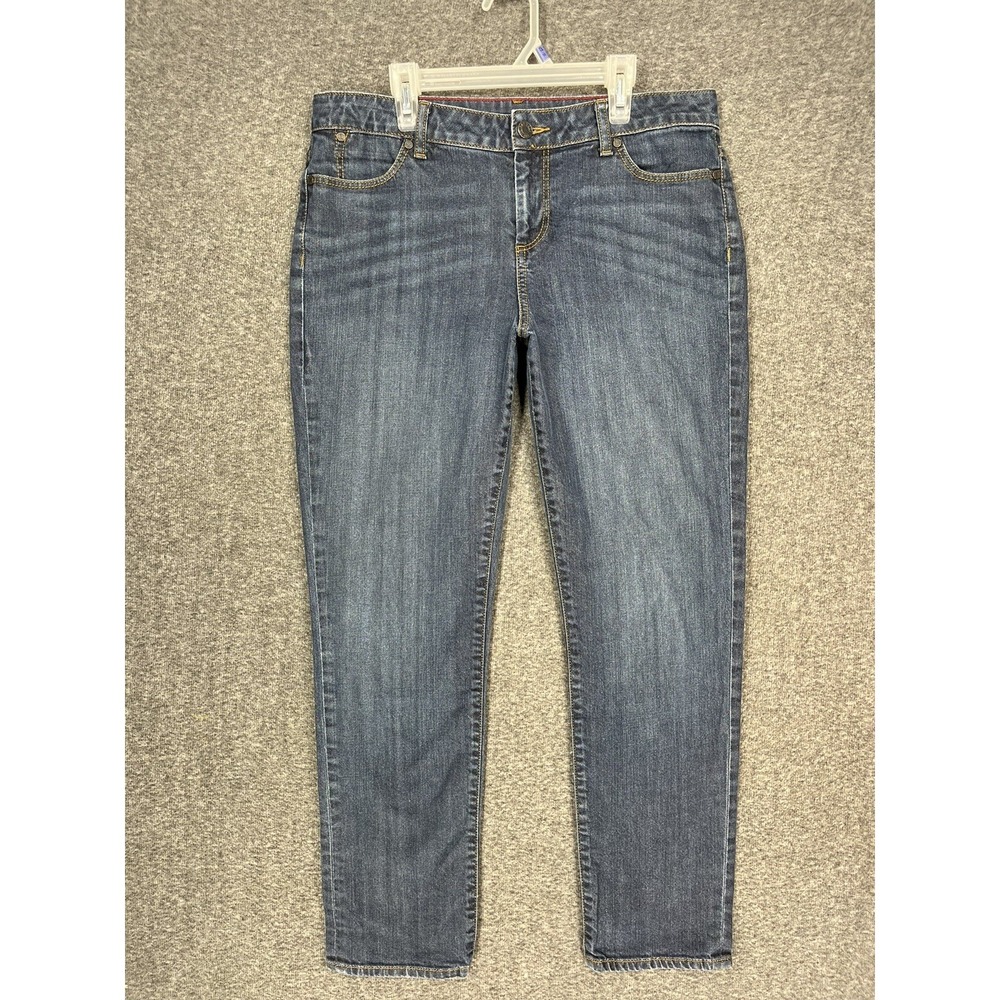 Talbots jeans Signature Ankle Women's 10/30 Tapered leg Mid Rise Dark Wash